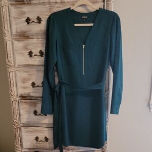 Express Hunter Green Long Sleeve Dress